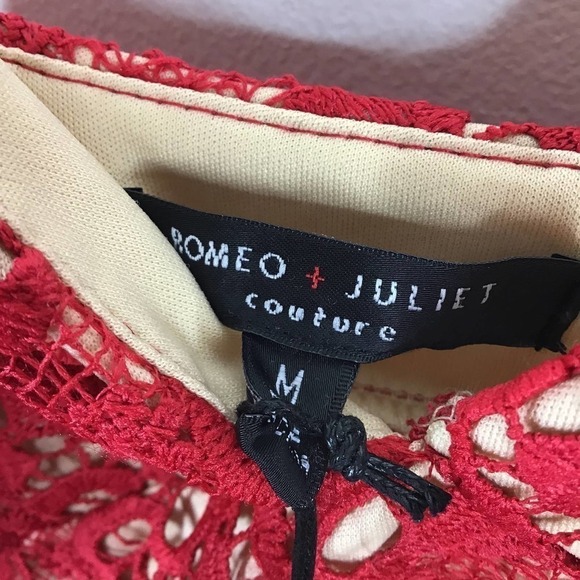 NEW Romeo Juliet Couture V-Neck Lace Fit & Flare Dress Medium - Picture 8 of 11